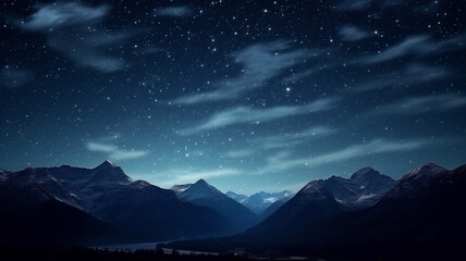 Fototapeta na wymiar beautiful night sky with the mountains