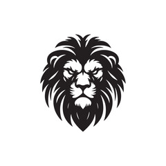 Vector Lion Silhouette Roaring with Intensity in Striking Anger for Graphic Design and Illustration Projects., Angry lion vector, Roaring lion Illustration.