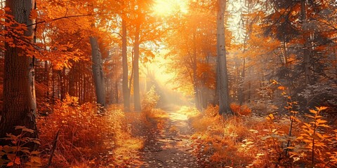 Fall Foliage Path Generative AI