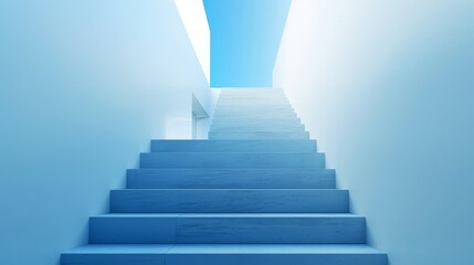 Ascending upward, the stark, minimalist staircase hints at simplicity's power for progression and potential