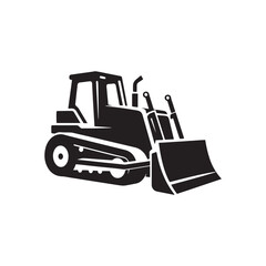 Vector Bulldozer Silhouette Illustration for Construction, Engineering, and Industrial Design Projects, Bulldozer vector, Bulldozer Illustration.