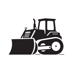 Vector Bulldozer Silhouette Illustration for Construction, Engineering, and Industrial Design Projects, Bulldozer vector, Bulldozer Illustration.
