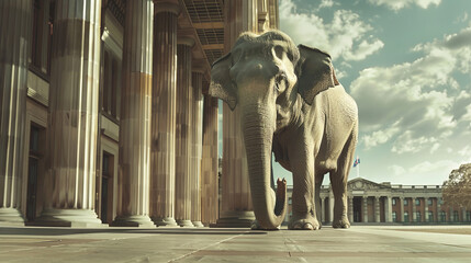 Elephant near the federal parliament
