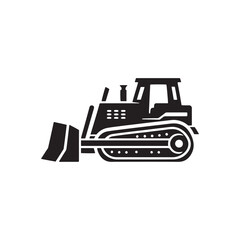 Vector Bulldozer Silhouette Illustration for Construction, Engineering, and Industrial Design Projects, Bulldozer vector, Bulldozer Illustration.