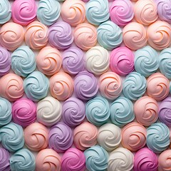 Ice cream colorful pastel background. Top view, flat lay composition. Ai Generative