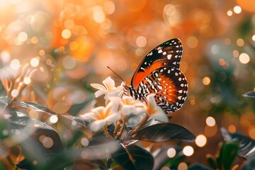Flower Power: A Vibrant Butterfly in Full Bloom Generative AI - obrazy, fototapety, plakaty