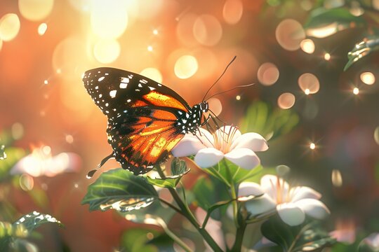 Blooming Beauty: A Glorious Butterfly in Full Bloom Generative AI