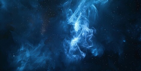 Neon Noise: A Blue Nebula in the Night Sky Generative AI