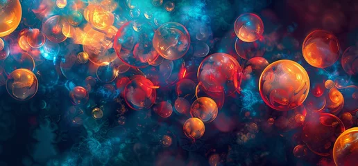 Foto op Canvas Bubble-tastic: A Pop-up of Colorful Bubbles for a Monthly Celebration Generative AI © Mandeep