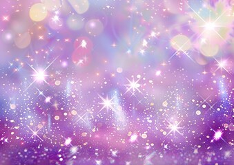Glittery Purple Sky: A Magical Nighttime Scene Generative AI - obrazy, fototapety, plakaty