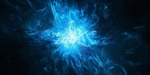 Fototapeta na wymiar Neon Blue Blur: A Glowing Splash of Light for Your Monthly Social Media Post Generative AI