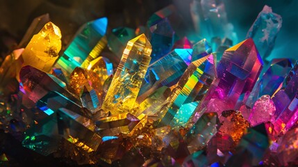 Colorful Crystals A Rainbow of Gems for Your Monthly Horoscope Generative AI