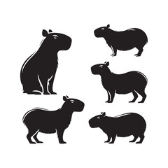Cute Capybara: Capybara vector Silhouette Illustration for Nature, Wildlife, and Animal Enthusiasts, Capybara Vector, Capybara Illustration.