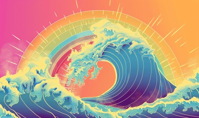 Pride Wave Generative AI - obrazy, fototapety, plakaty