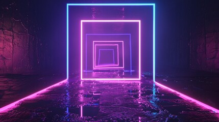 Purple Rain A Neon-Lit Pathway Through Time Generative AI