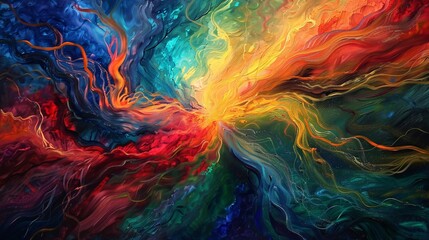 Colorful Abstract Artwork with a Pop of Color Generative AI