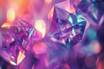 Close-Up View of a Purple Diamond - obrazy, fototapety, plakaty