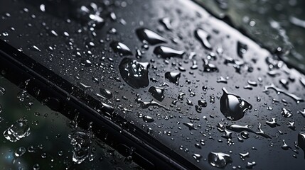 Drops of water like substance on waterproof phone's screen.


