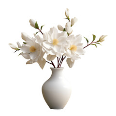 beautiful white flowers, png file of isolated cutout object with shadow on transparent background