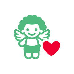 cupid icon or Valentines day symbol, holiday sign designed for celebration, vector trendy modern style.