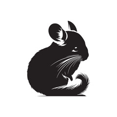 Charming Chinchilla: Chinchilla vector Silhouette Illustration Perfect for Nature, Pet, and Animal Lover Projects.