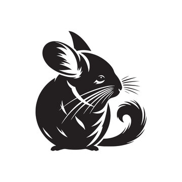 Charming Chinchilla: Chinchilla vector Silhouette Illustration Perfect for Nature, Pet, and Animal Lover Projects.