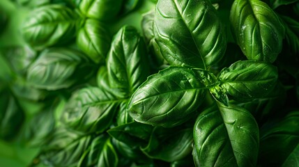Fototapeta na wymiar A Fresh and Nutritious Spin on the Monthly Meal A Green and Leafy Salad with Fresh Basil Generative AI