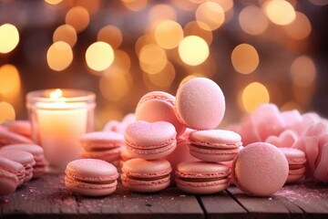 Obraz premium Macarons arranged in the shape of a heart.