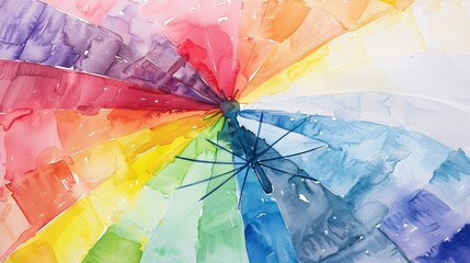 Colorful Rainbow Umbrella Generative AI - obrazy, fototapety, plakaty