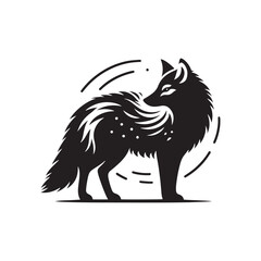 Dashing Dhole Vector Silhouette of Wild Canines in Motion for Modern Design Projects and Wildlife Enthusiasts, Dhole vector, Dhole illustration