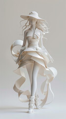 3d model of body in dress, ai