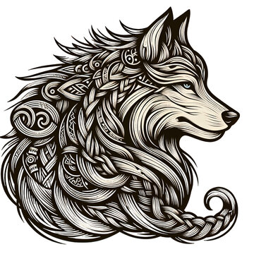 wolf tribal tattoo