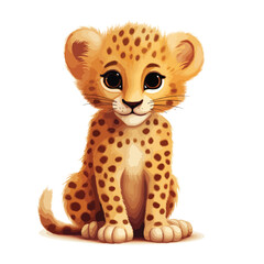 Adorable Charming Cheetah Clipart Clipart isolated on