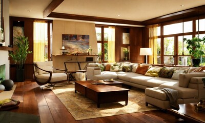 living room interior, modren interior with fireplace