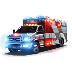Ambulance rushing to the scene with lights and sirens