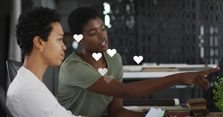 Image of turning golden kaleidoscopic over happy caucasian kaleidoscopic of save and purple trails