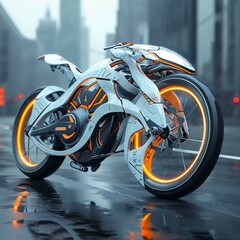 Concept art of a futuristic bike