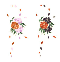 【透過png】和風素材B【赤色系・花】
