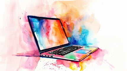 Colorful Laptop Artwork A Monthly Event Inspiration Generative AI