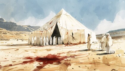 The Tent of Terror A Blood-Soaked Nightmare Generative AI - obrazy, fototapety, plakaty