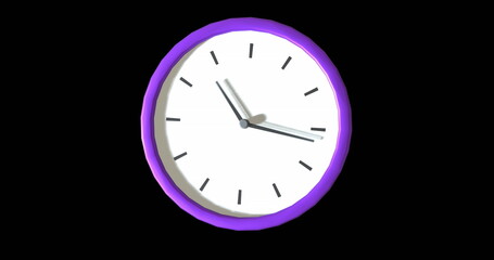 Image of clock moving on black background