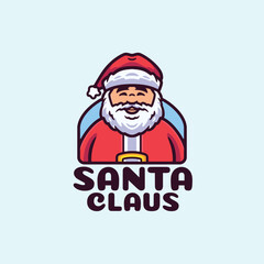 Fototapeta na wymiar Santa Claus Logo Cartoon Character Vector Illustration