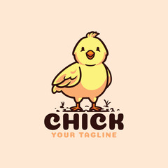 Little Baby Chicken cartoon logo illustration