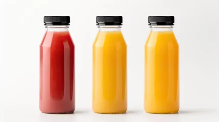 Foto auf Acrylglas Vegetable and fruits juice isolated on white background. © May
