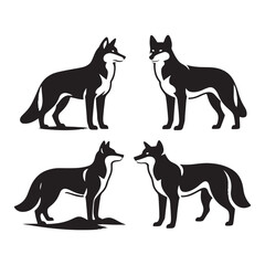 Dingo Silhouette Vector: Dynamic Designs for Wildlife Enthusiasts and Creative Projects, Dingo vector, Dingo Illustration.