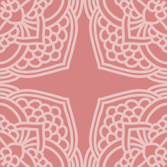 Seamless pattern with hand drawn mandala ornament. The print is well suited for textiles, wallpaper and packaging.