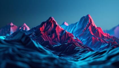 Pink Mountain Range Generative AI