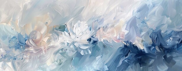 Flower Power A Blue and White Abstract Artwork Generative AI