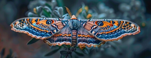 A Blue and Orange Butterfly with a Pink Eye Generative AI