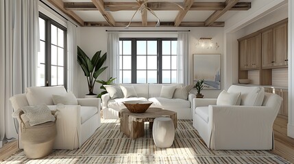  Fashion a picturesque family room in a cozy nook, adorned with soft neutrals and attractive look